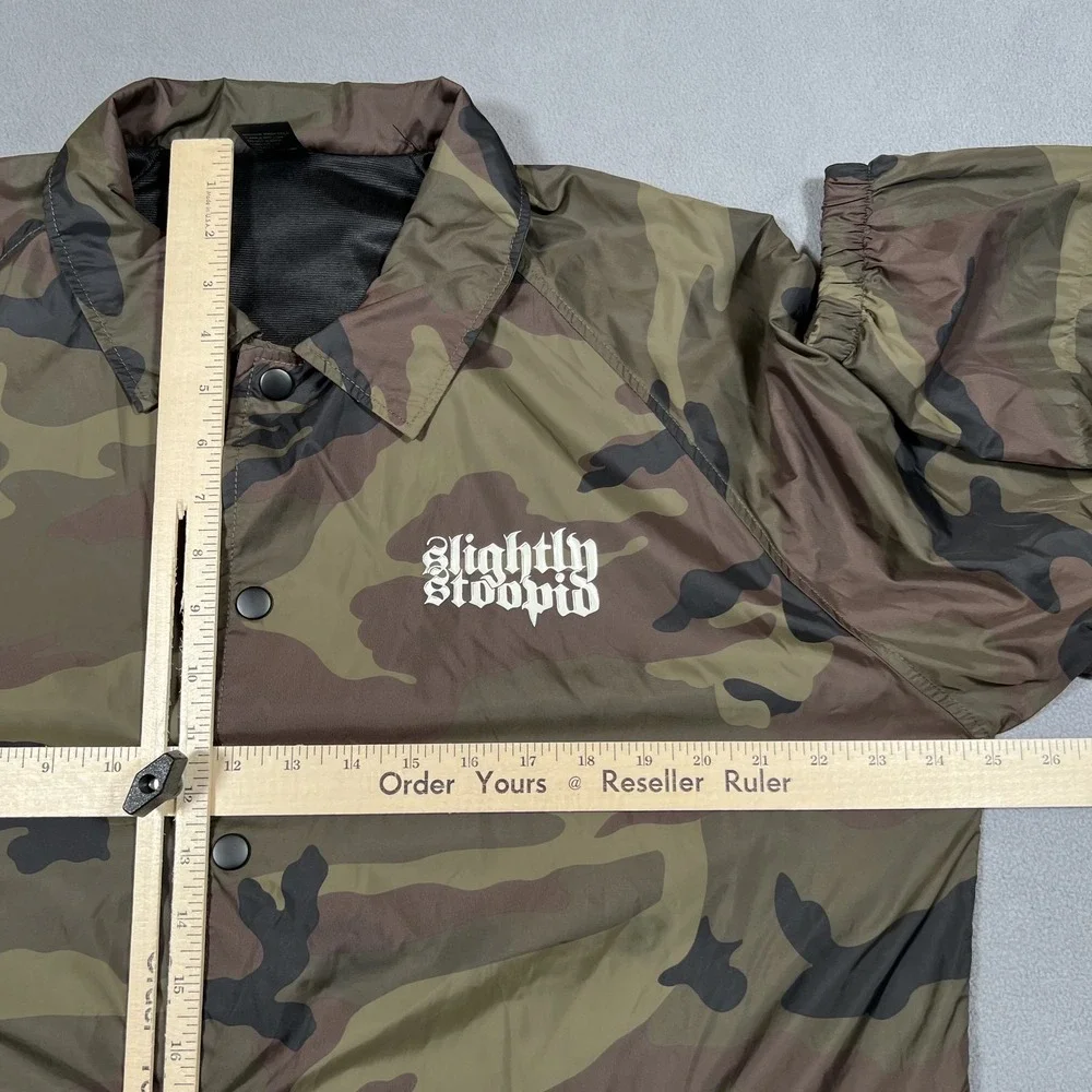 Slightly Stoopid‎ Camo Jacket Men's XL Camouflage Nylon Windbreaker Reggae Band